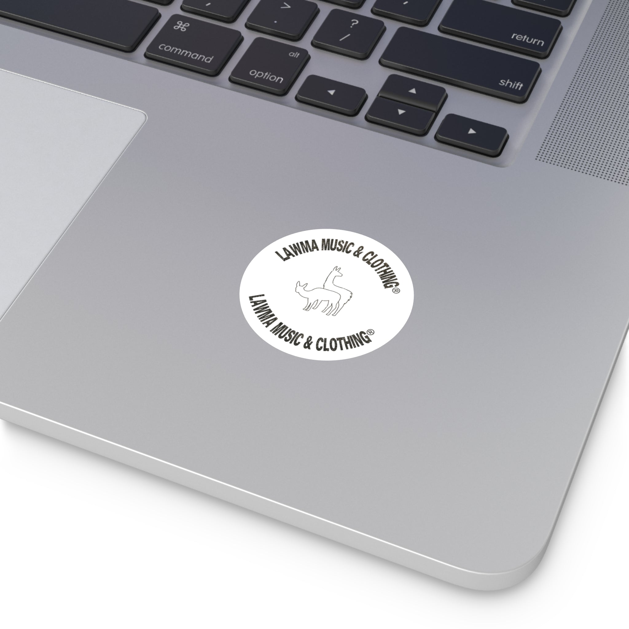 Round Vinyl Sticker — LAWMA Music & Clothing Logo