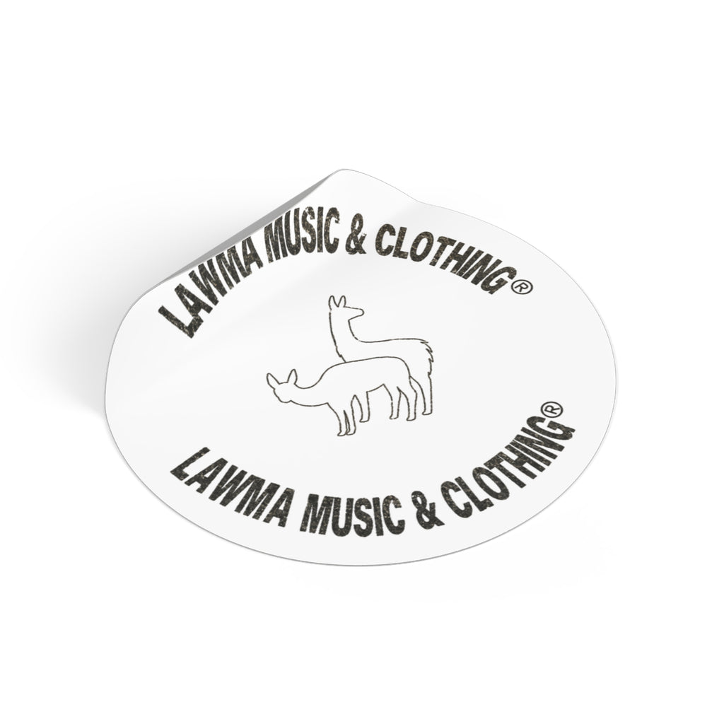 Round Vinyl Sticker — LAWMA Music & Clothing Logo