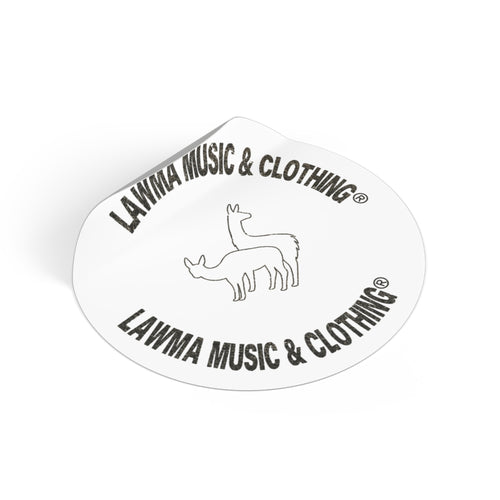 Round Vinyl Sticker — LAWMA Music & Clothing Logo